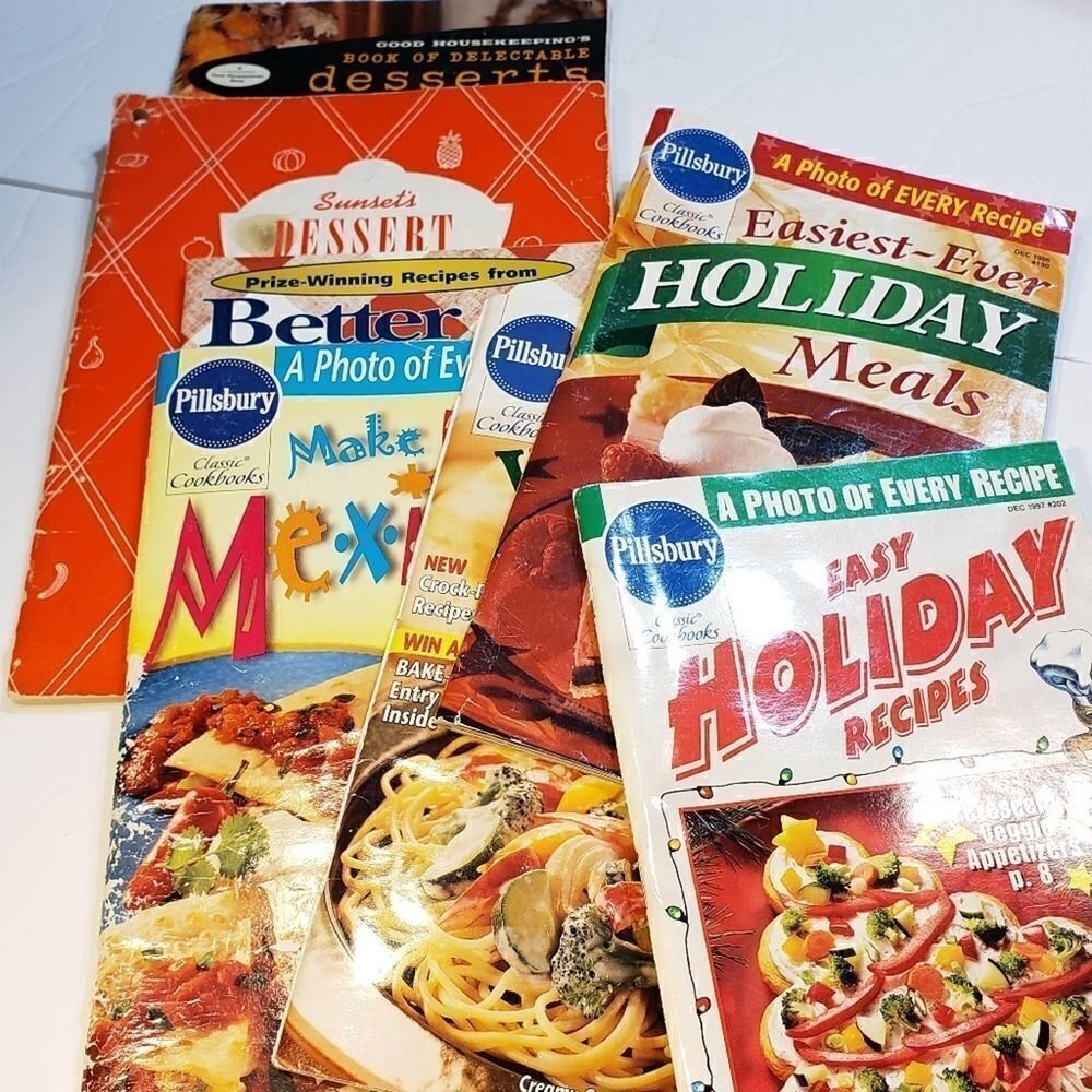 Lot of 7 Cookbooks Booklets pillsbury Weeknight Mexican Desserts